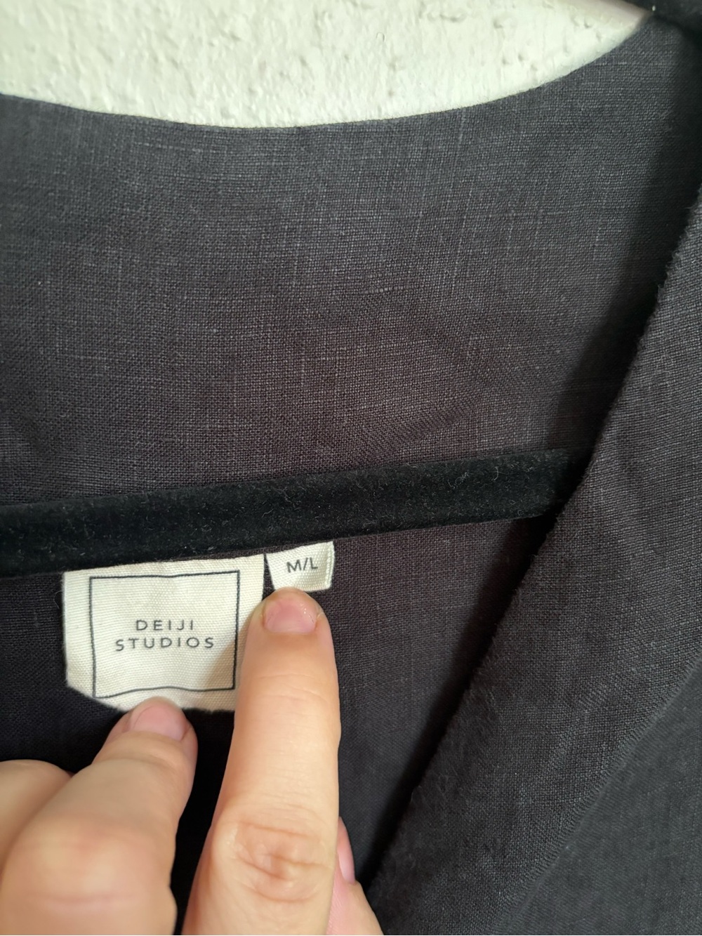 Deiji Studios Dark Charcoal Linen Button-Down Dress